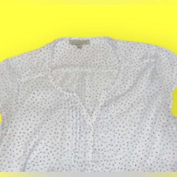 41 HAWTHORN black dot cutout edge blouse women’s size XL - Picture 3 of 10